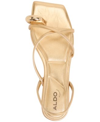 【ALDO】メタリック Synthesa トングリング・フラットサンダル ALDO Women's Synthesa Strappy Toe-Ring Flat Sandals - Macy's