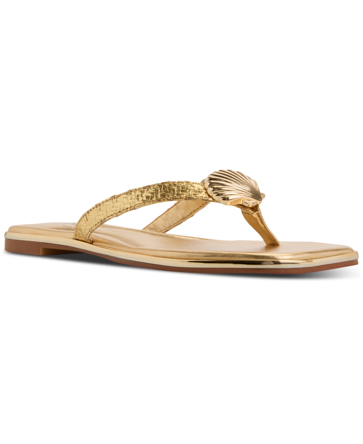 Women's Conchiglia Seashell Flat Thong Sandals - Metallic Gold