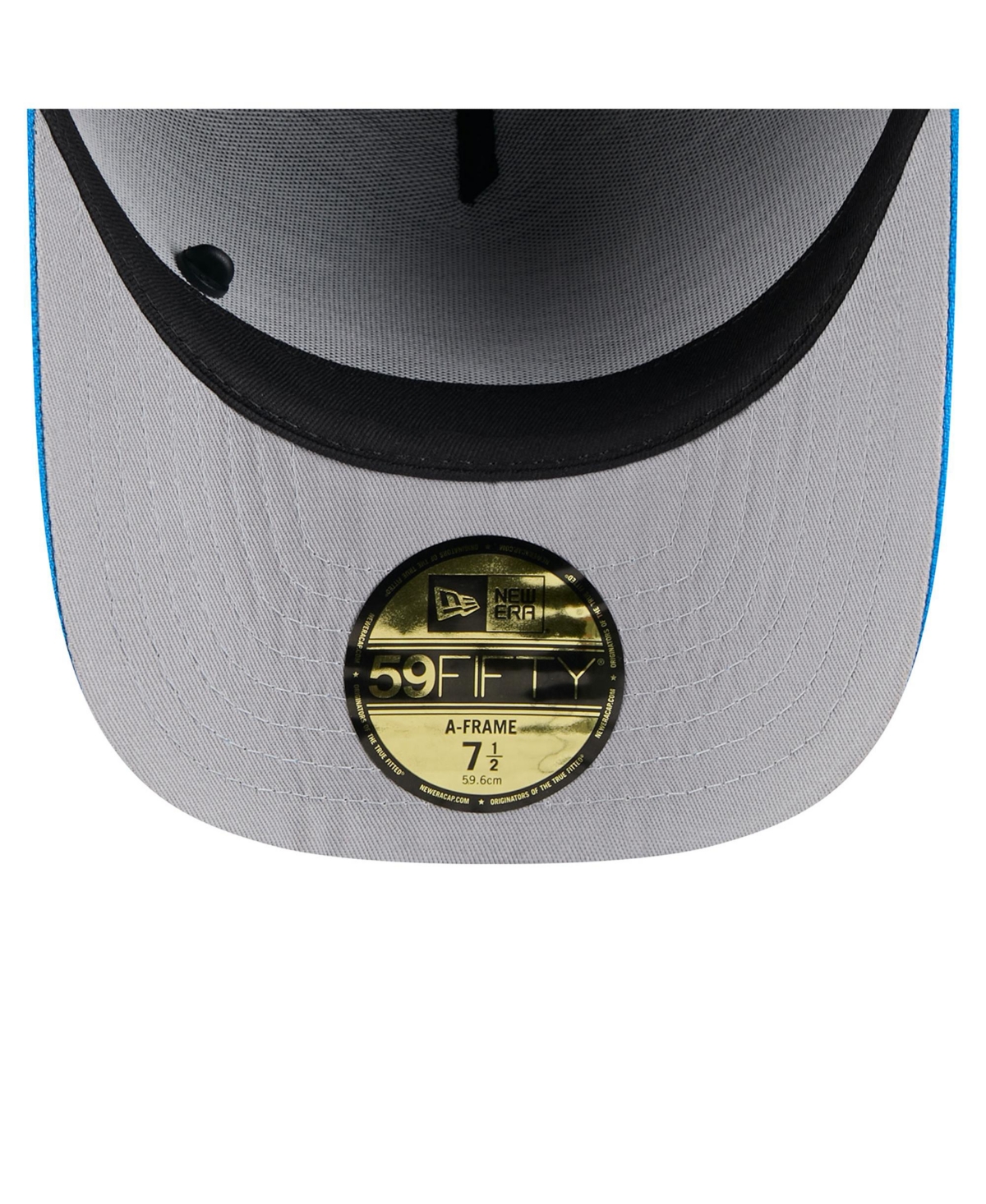 New Era Men's Black/Blue Detroit Lions 2025 Nfl Draft On Stage A-Frame 59FIFTY Fitted Hat