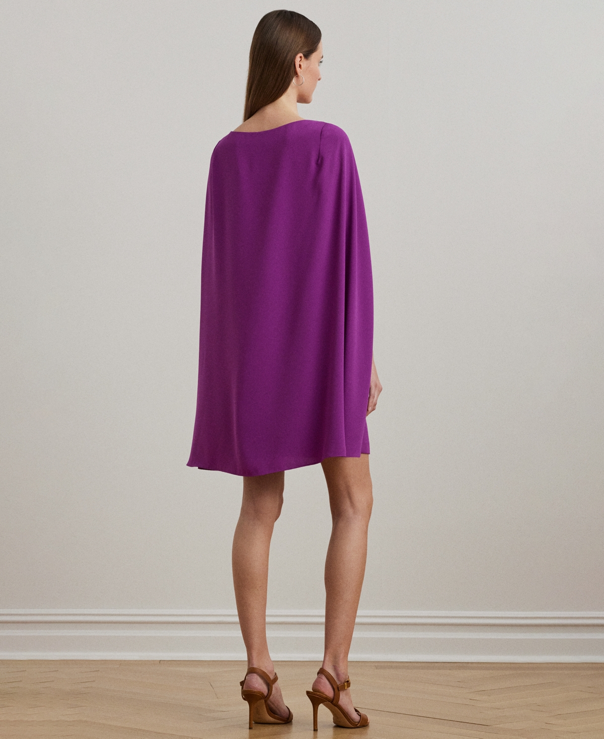 Ralph Lauren Women's Cape Georgette Cocktail Dress