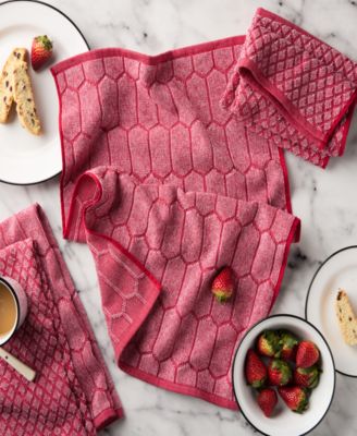 Honeycomb Chambray Textured Cotton Kitchen Towel Set, 16" x 28"