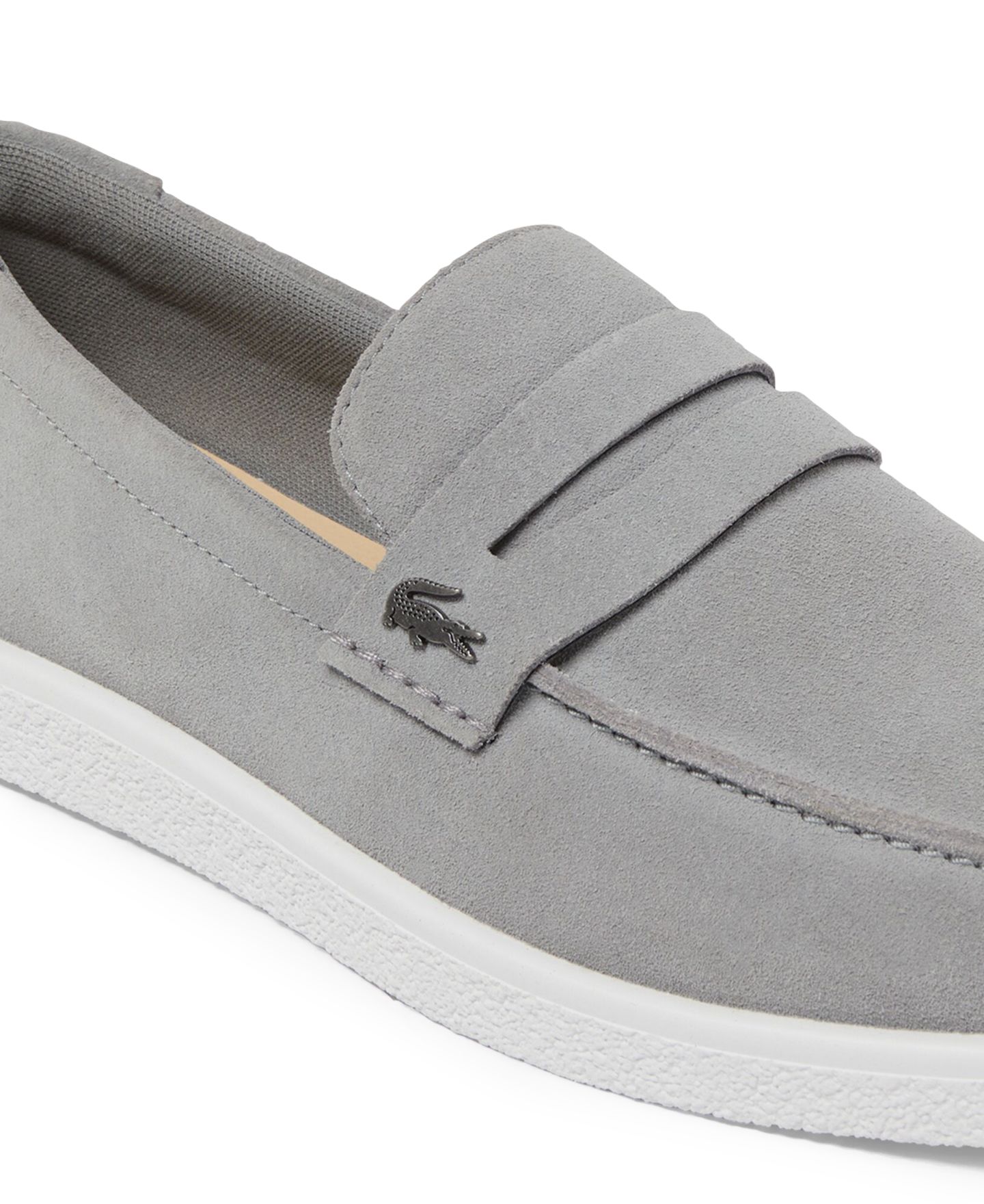 Мужские туфли Lacoste Cochet Casual Slip-On, цвет: Серый / Белый — фото 6
