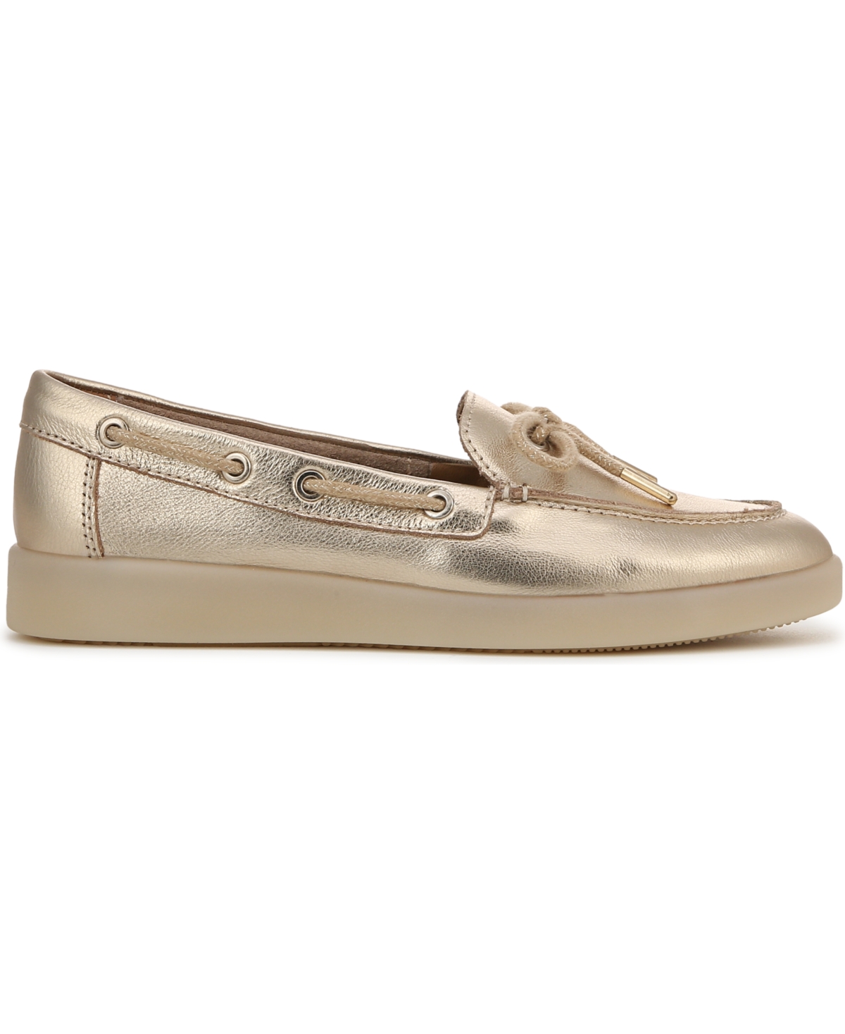 Naturalizer Keelboat Boat Shoe In Soft Gold Leather
