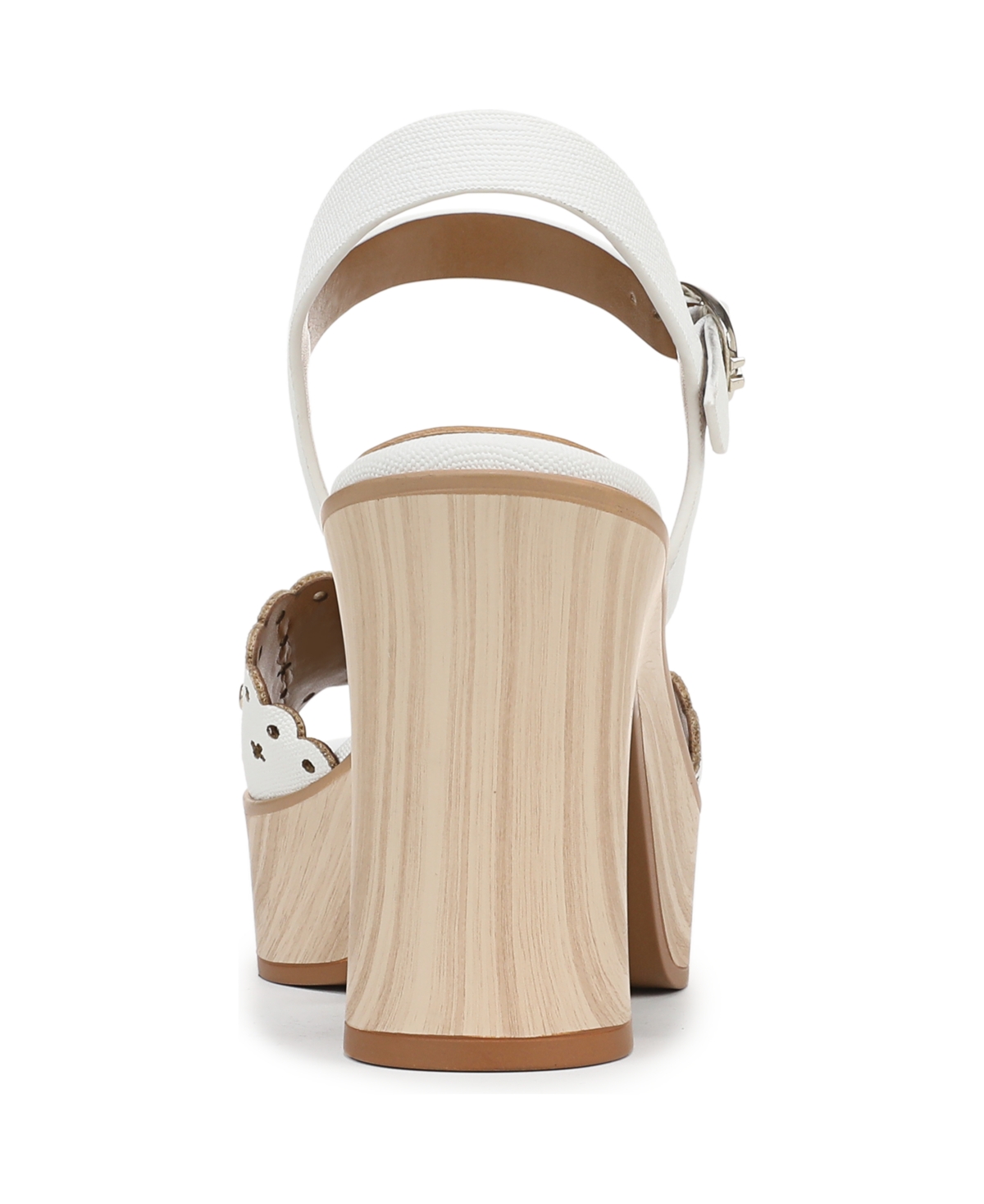 Naturalizer Women's Kira Block Heel Square Toe Platform Sandals In White Faux Leather