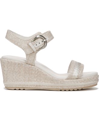 Open Round Toe Buckle Wedge Sandals