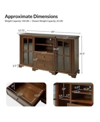Dietrich 60" TV Stand with 2 Drawers & Shelf
