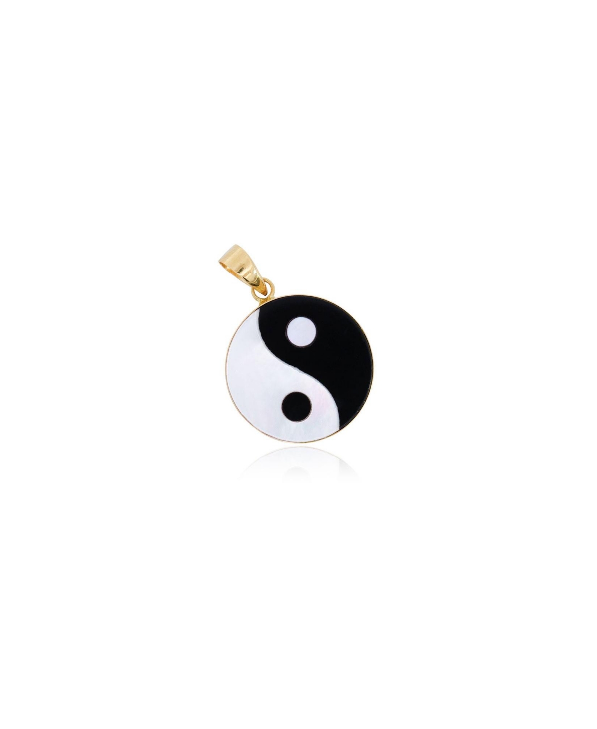 Ying and Yang Charm 14K Gold - onyx  mother of pearl