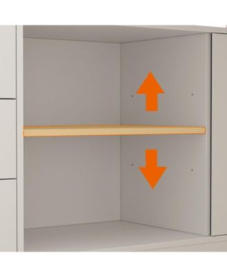 3-Drawer Wooden L-Shape Computer Desk with Adjustable Height, Open Shelves, Door Cabinet  63-Inch Large Workstation