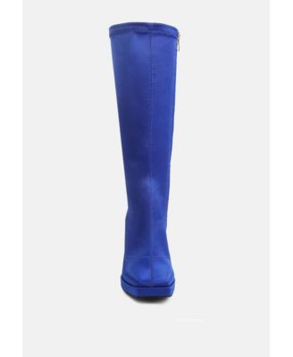 Womens PRESTO Pink Stretchable Satin Long Boot