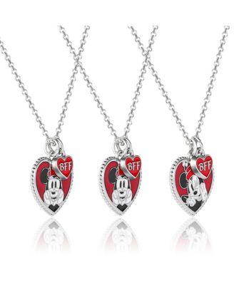 Mickey & Minnie Mouse Heart Necklace Set of 3