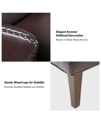 Aviles 29.2" W Leather Wingback Armchair