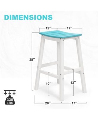Set of 2 Height Bar Stools, HDPE Barstools for Patio, Kitchen Island & Outdoor Use