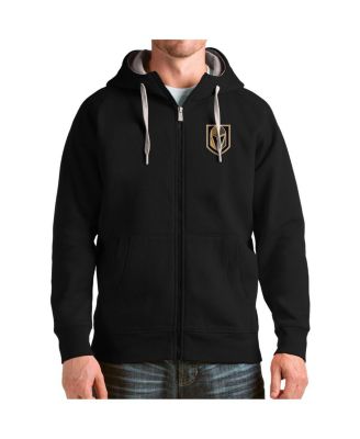 Antigua - Men's Black Vegas Golden Knights Logo Victory Full-Zip Hoodie