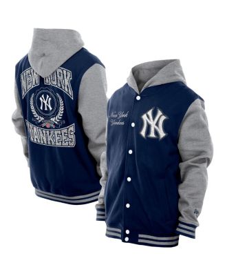 New York Yankees フード付きジャケット New Era Men's Navy New York Yankees Throwback Prep Full-Snap