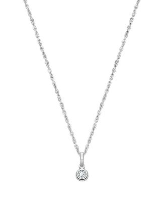 Girls Sterling Silver tB Birthstone Necklace