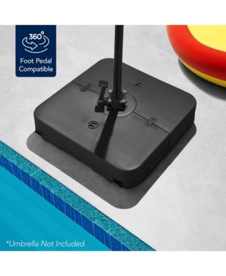 Heavy-Duty Outdoor Cantilever Base Stand w/ Wheels, Locks, Fillable 330lb Capacity