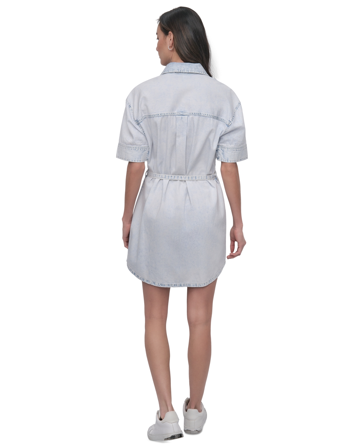 DKNY JEANS WOMEN'S DENIM SELF BELTED SHIRTDRESS 