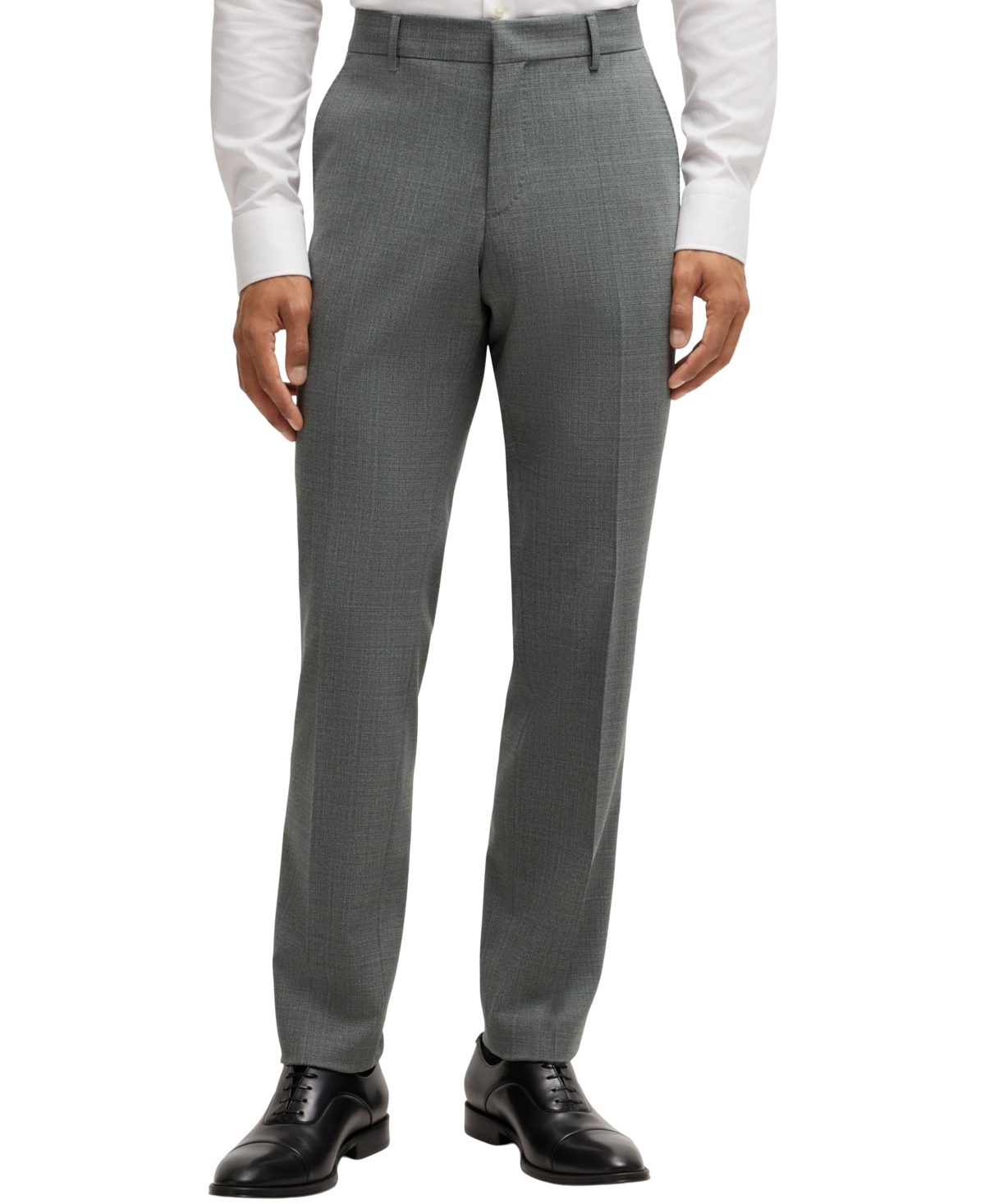 Hugo Boss Boss By  Men's Micro-patterned Stretch Cloth Slim-fit Suit In Open Gray