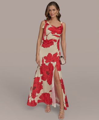 Donna Karan New York - Women's Printed Cowl-Neck Gown