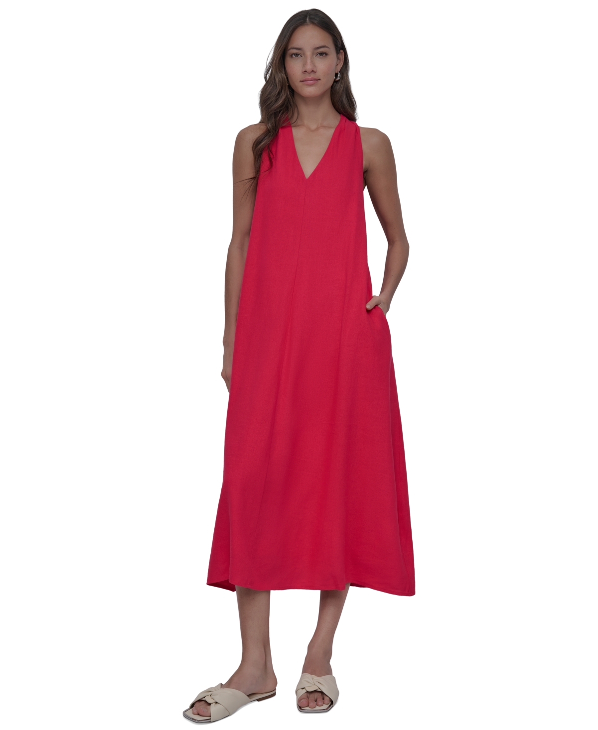 Dkny Jeans Women's V-neck Racerback Swing Dress