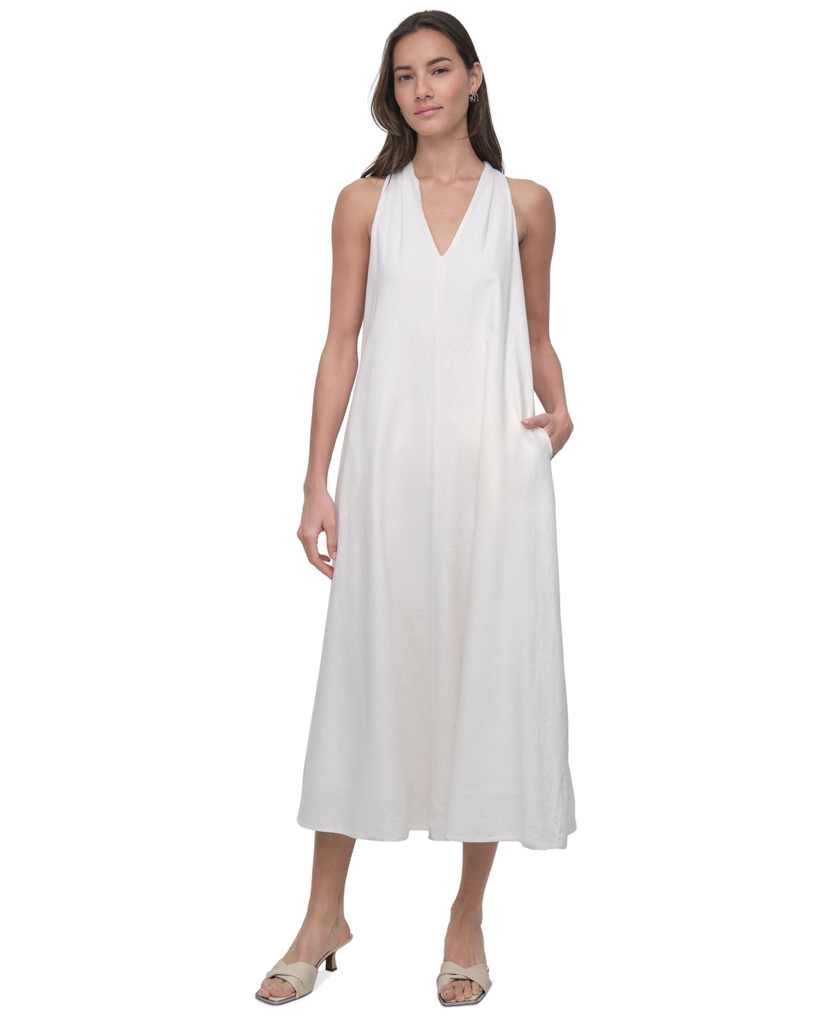 Dkny Jeans Women's V-neck Racerback Swing Dress