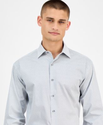 Men's Regular-Fit 4-Way Stretch Micro-Dot Dress Shirt, Created for Macy's