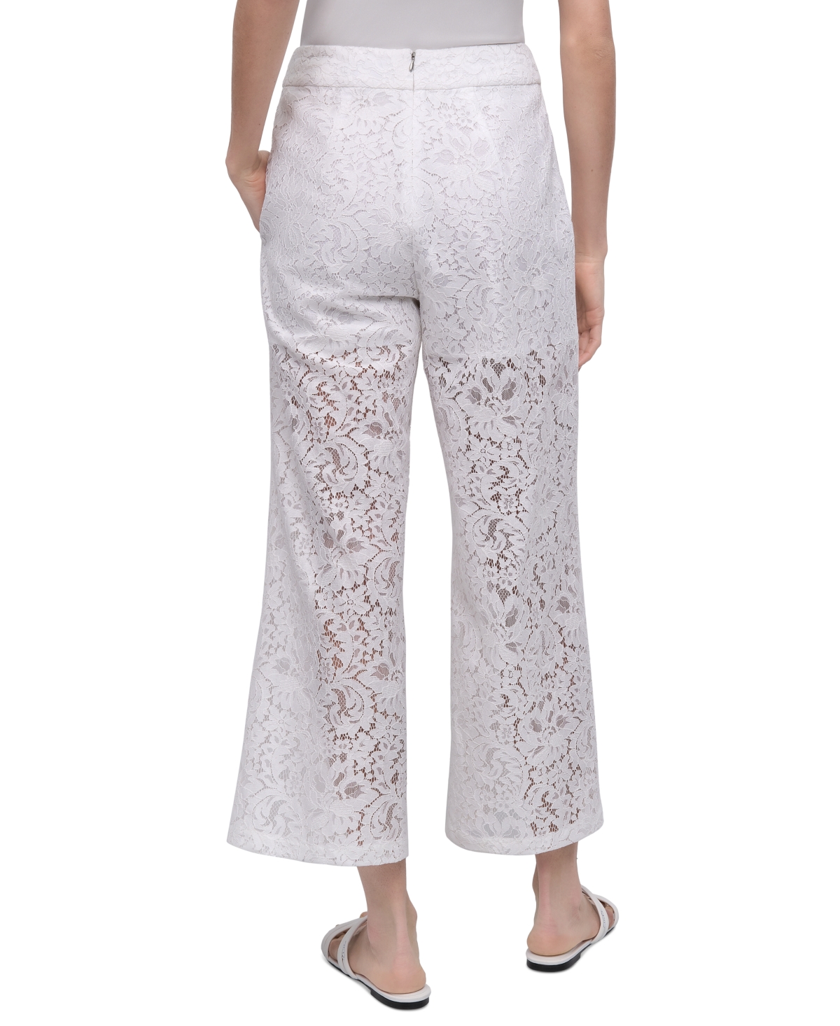 DKNY JEANS WOMEN'S LACE CROPPED PANTS 