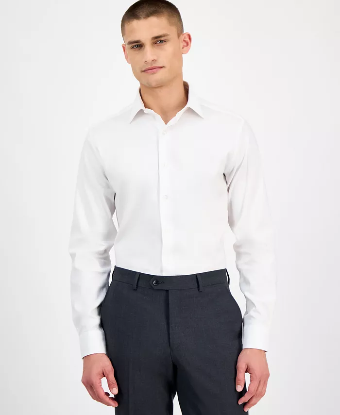 Men's Slim-Fit Herringbone Dress Shirt - thumbnail 5