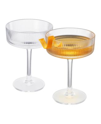 Khen Art Deco Shatterproof Coupe Glasses, Set of 2