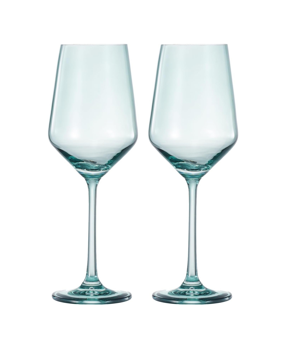 The Wine Savant Contemporary Wine Glasses, Set Of 2 In Teal