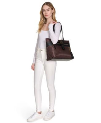 Elora Nylon Mini Signature Top Zipper Tote Bag