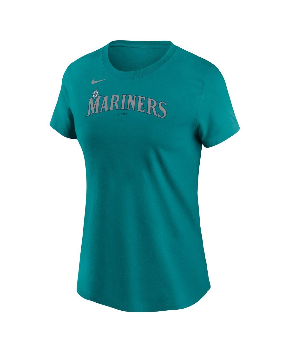 Nike Women's Aqua Seattle Mariners Wordmark T-shirt In Aqua