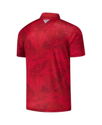 Men's Crimson Alabama Crimson Tide PFG Super Terminal Tackle Omni-Shade Bangalow's Polo Shirt