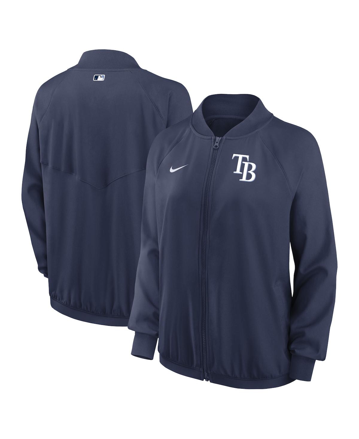 Nike Women's Navy Tampa Bay Rays Authentic Collection Team Raglan Performance Full-zip Jacket In Navy