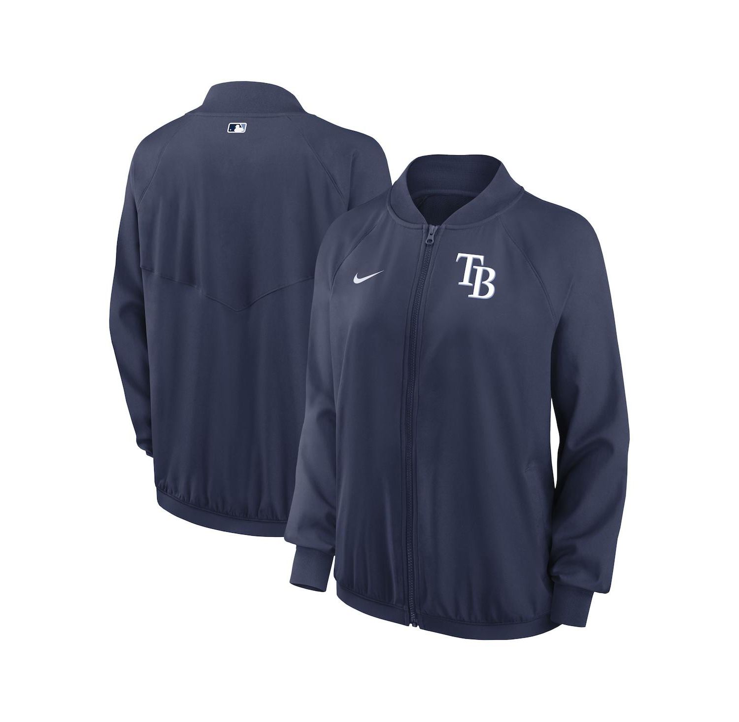 Women's Navy Tampa Bay Rays Authentic Collection Team Raglan Performance Full-Zip Jacket