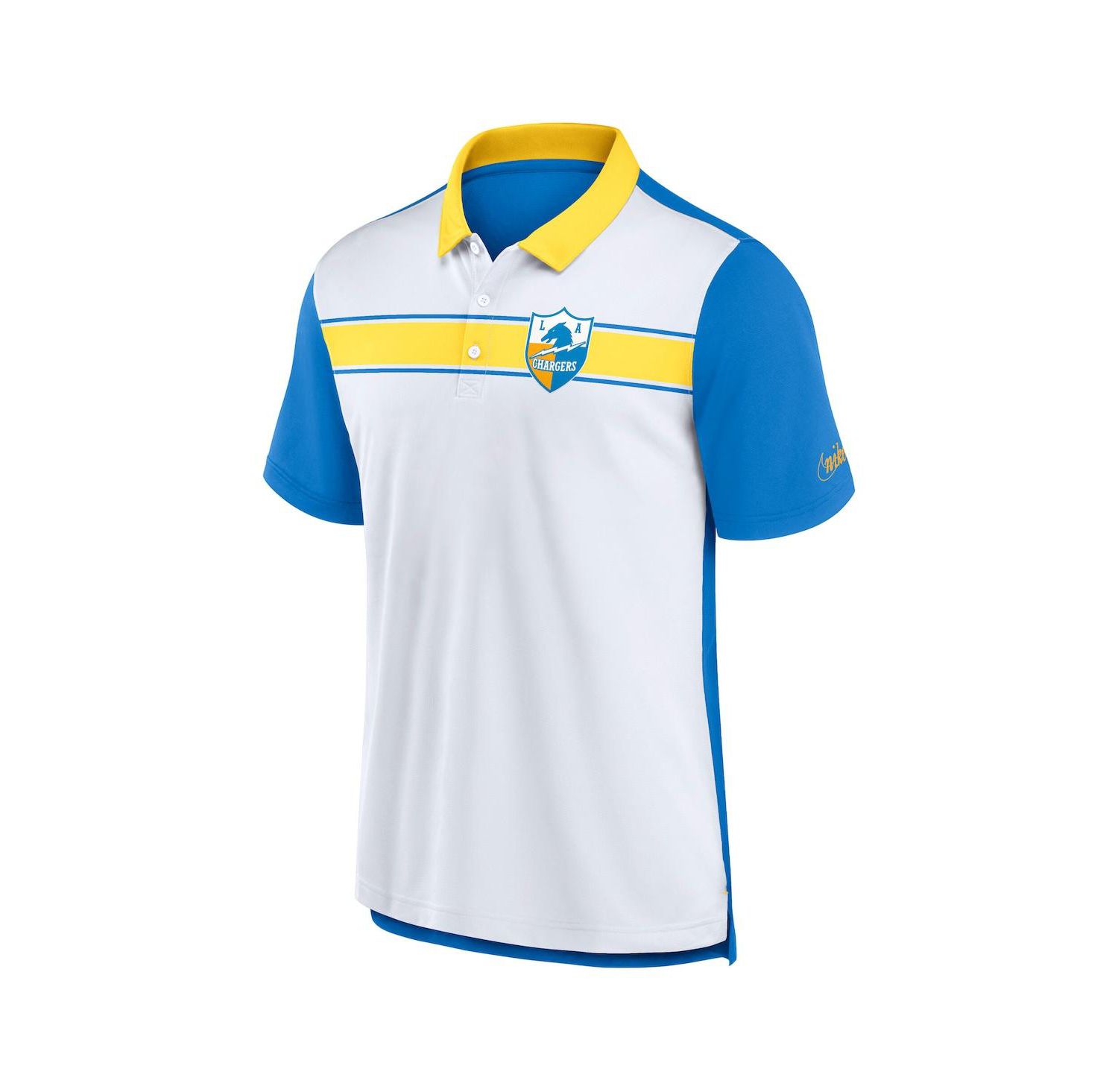Men's White/Powder Blue Los Angeles Chargers Rewind Pique Polo Shirt