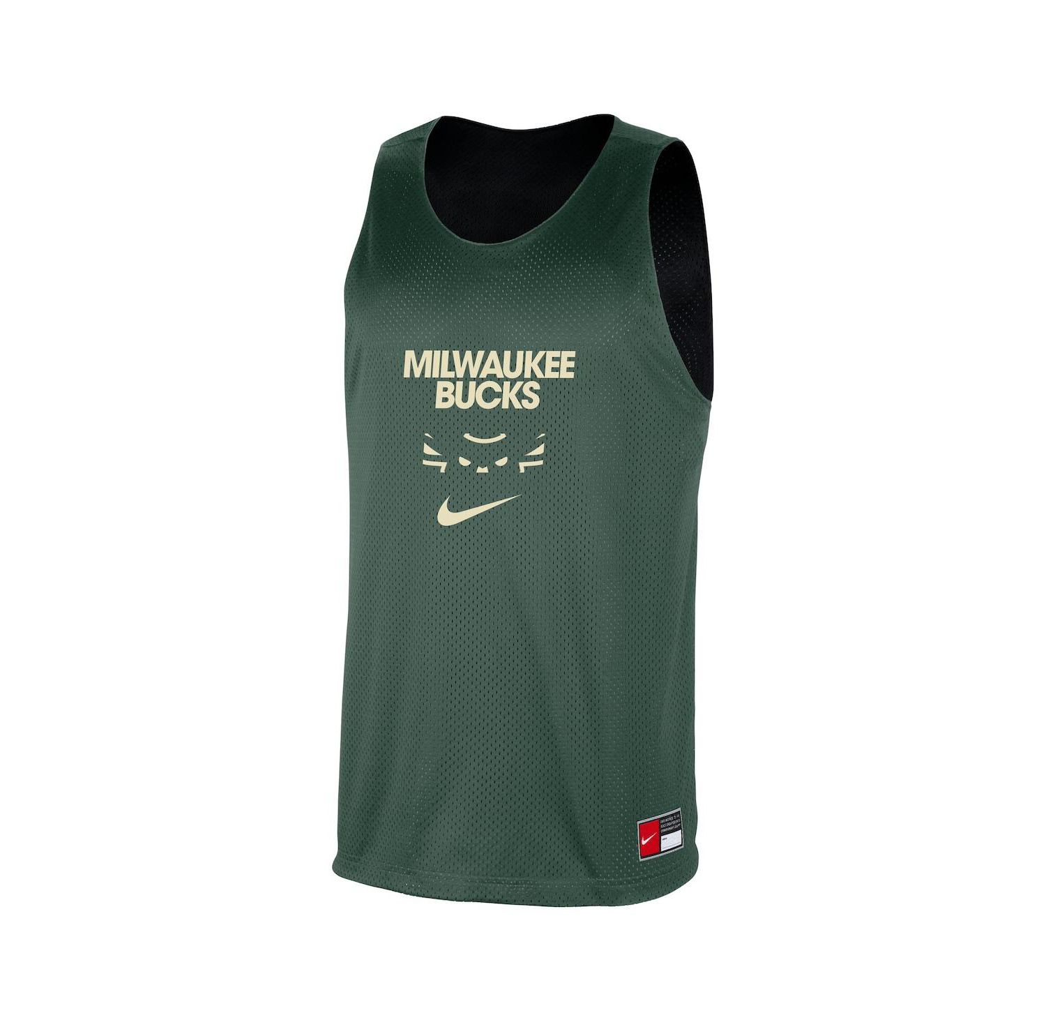 Men's Hunter Green/Black Milwaukee Bucks Courtside Reversible Mesh Practice Jersey