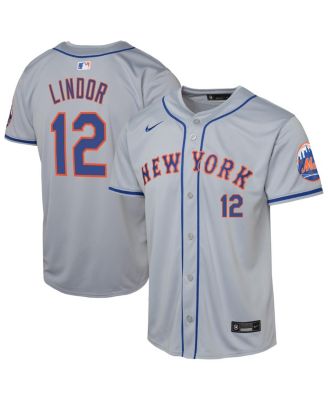 Nike - Big Boys and Girls Francisco Lindor Gray New York Mets Road Limited Player Jersey
