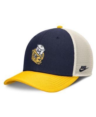 Nike - Men's Navy/Maize Michigan Wolverines Performance Rise Adjustable Trucker Hat