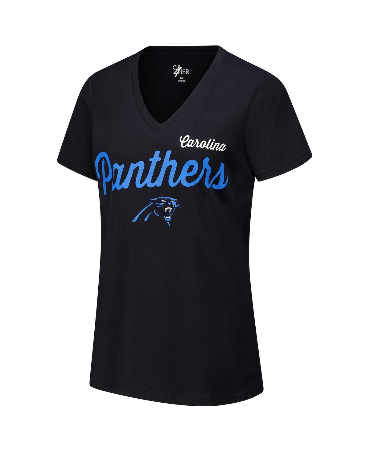 Shop G-iii 4her By Carl Banks Women's Black Carolina Panthers Post Season V-neck T-shirt