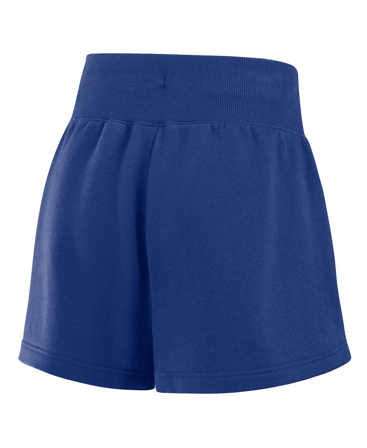 Nike Women's Royal/white Los Angeles Dodgers Color-block Phoenix Fleece Lounge Shorts In Royal,white
