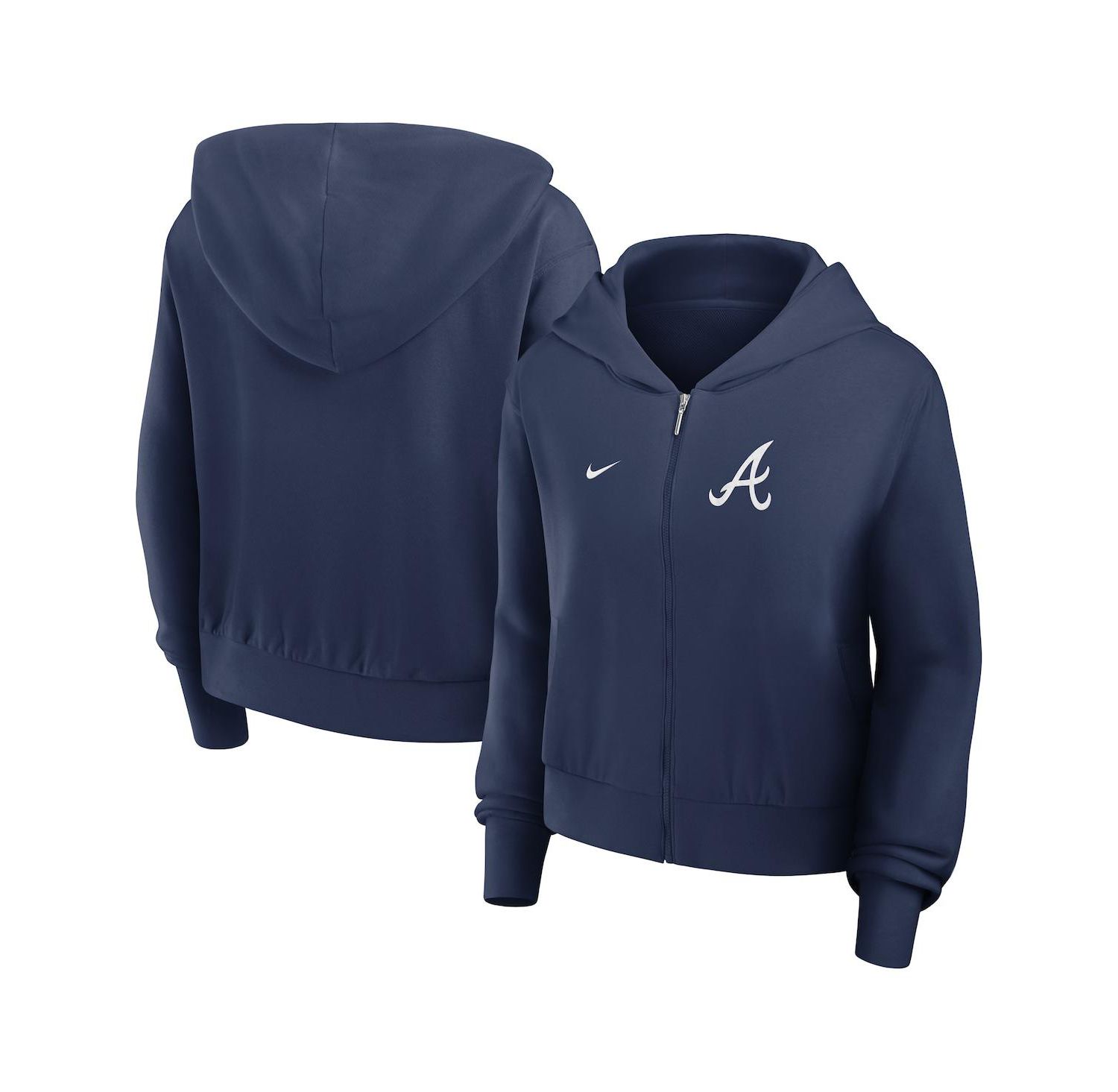 Women's Navy Atlanta Braves Chill Full-Zip Hoodie