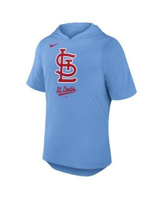 Men's Light Blue St. Louis Cardinals Tri-Blend Performance Hoodie T-Shirt