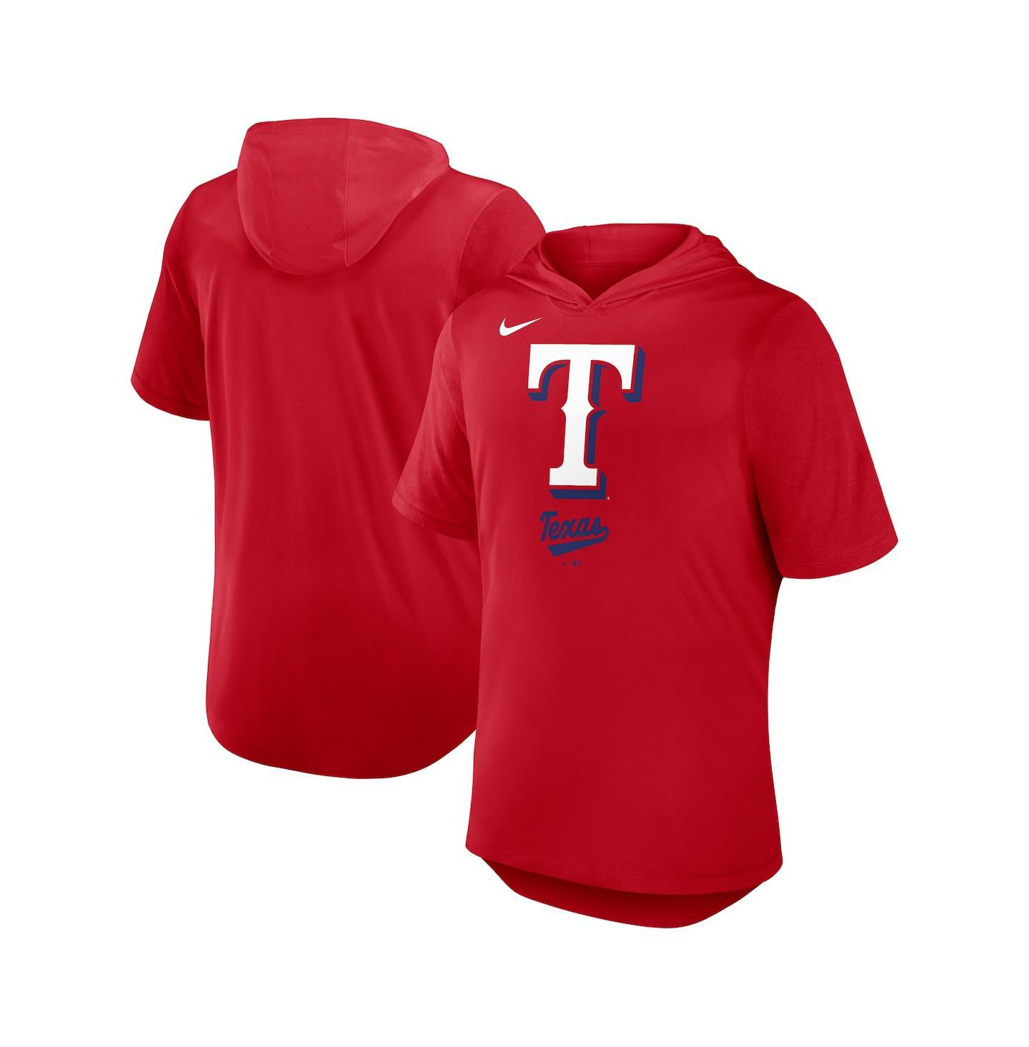 Мужское худи Nike Red Texas Rangers Tri-Blend Performance T-Shirt — фото 1