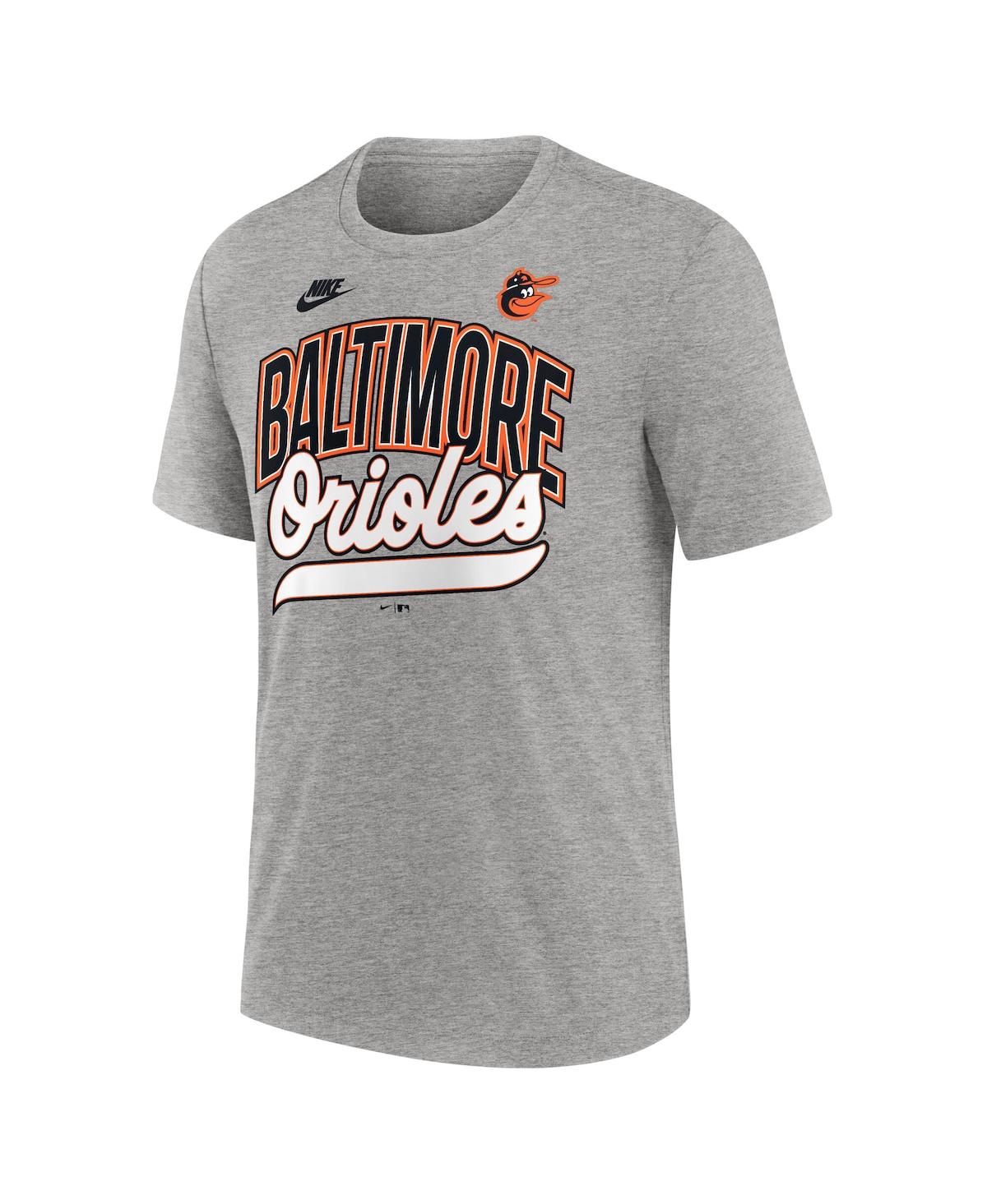 Nike Heather Gray Baltimore Orioles Cooperstown Collection Retro Tri-blend T-shirt In Heather Gray