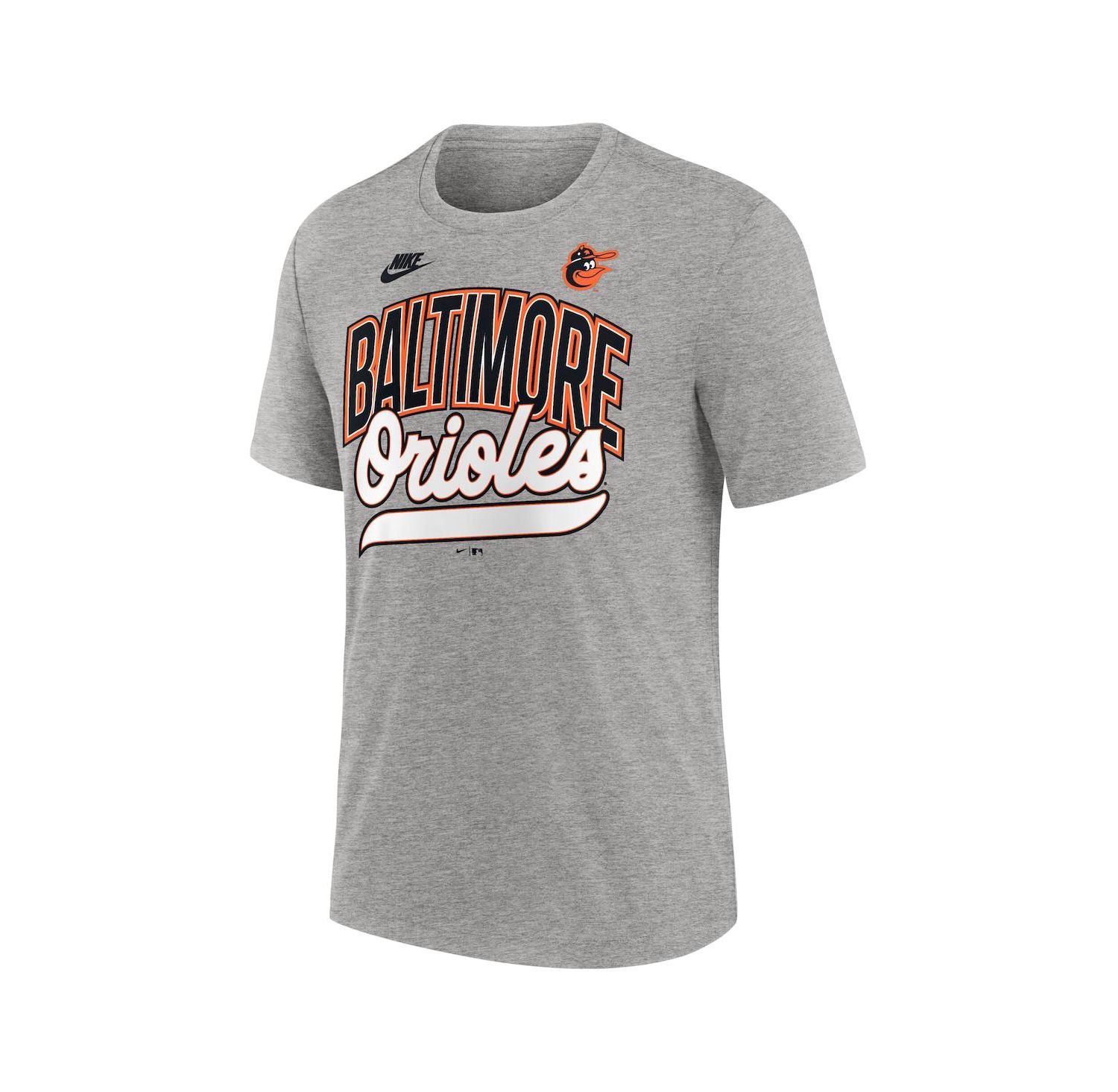 Men's Heather Gray Baltimore Orioles Cooperstown Collection Retro Tri-Blend T-Shirt