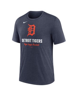 Men's Heather Navy Detroit Tigers Logo Tri-Blend T-Shirt