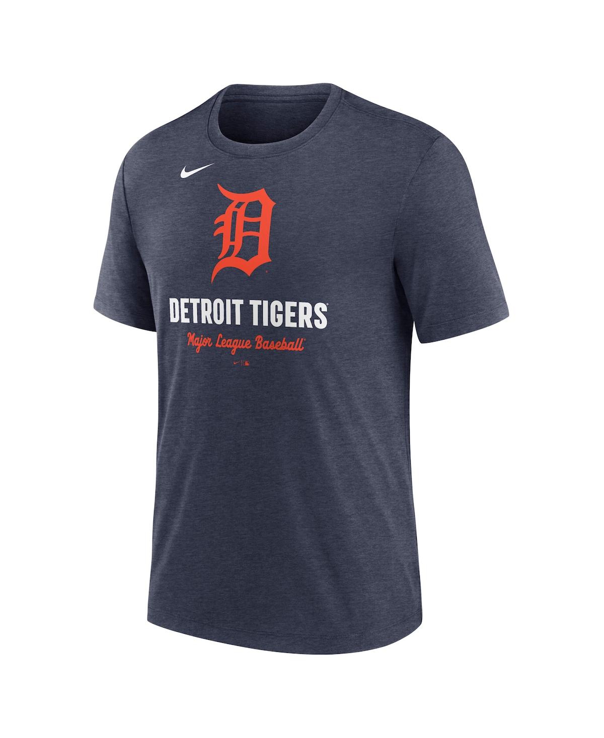 Nike Heather Navy Detroit Tigers Logo Tri-blend T-shirt In Blue