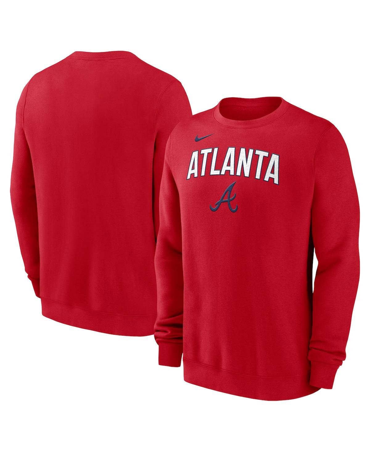 Nike Men's Red Atlanta Braves Pullover Sweatshirt - Red