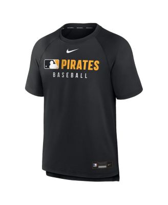 Men's Black Pittsburgh Pirates Authentic Collection Pregame Raglan Performance T-Shirt